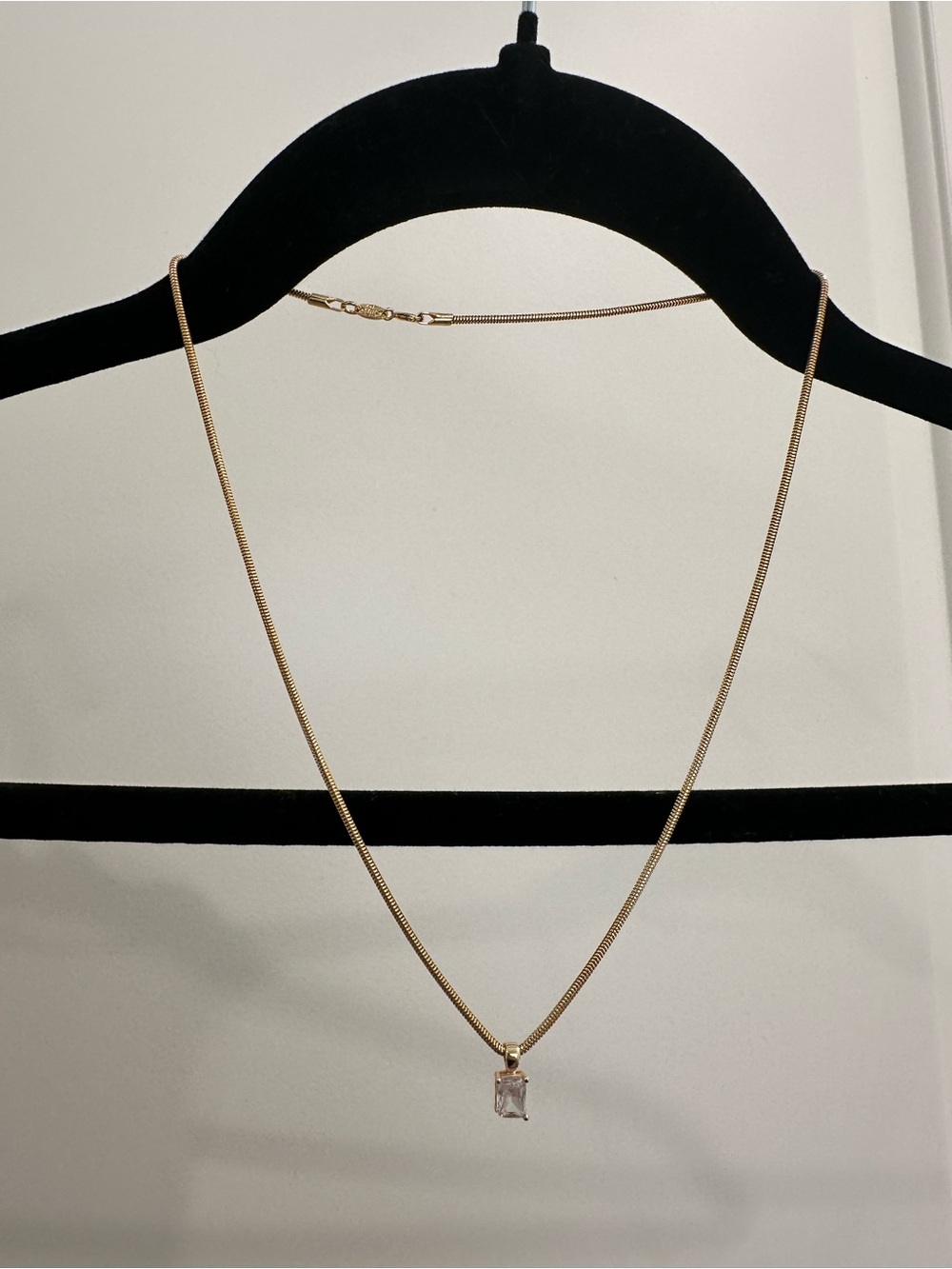 18K Gold Filled - Emerald cut Stone Necklace